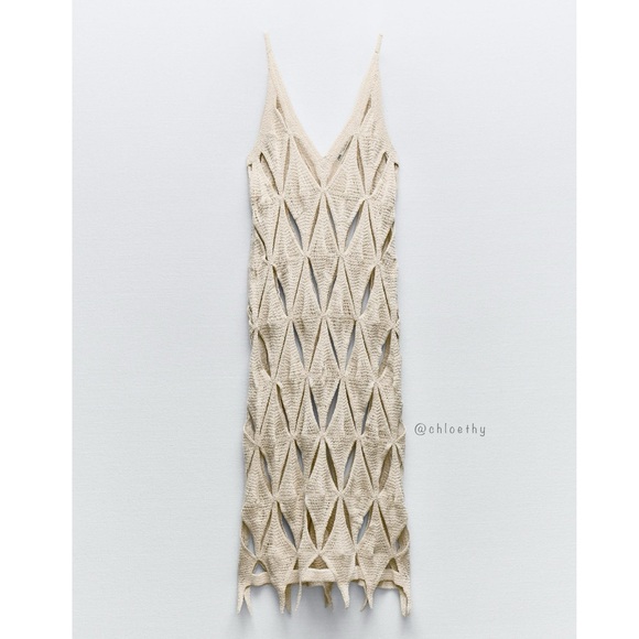 Zara CROCHET SLIP DRESS - Picture 3 of 7